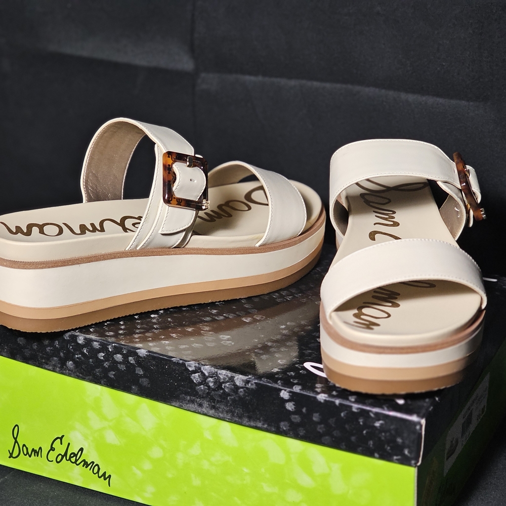 Sam Edelman Cream Platform Sandals